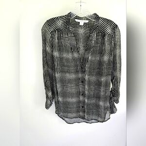 Diane Von Furstenberg Silk Black White Blouse